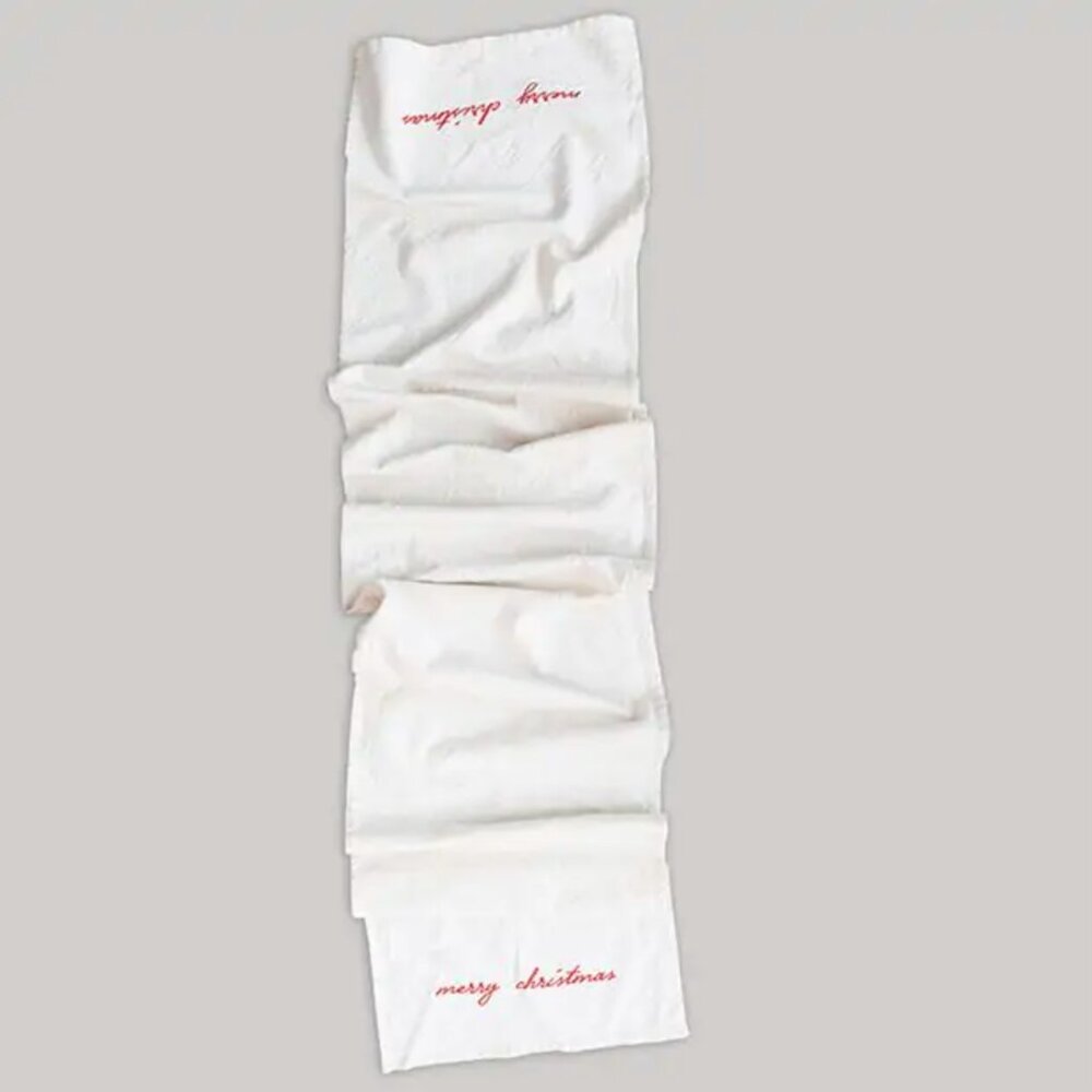 "Merry Christmas" Cotton Table Runner